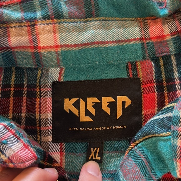 Kleep Premium Flannel Button Down Up Shirt love to Kleep‎ Men’s XL - Picture 4 of 9